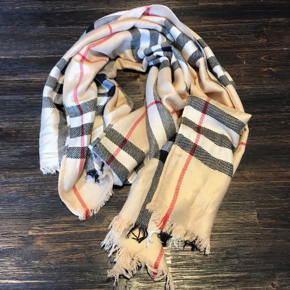 Burberry Accessories - Burberry Signature Plaid Fringe Scarf